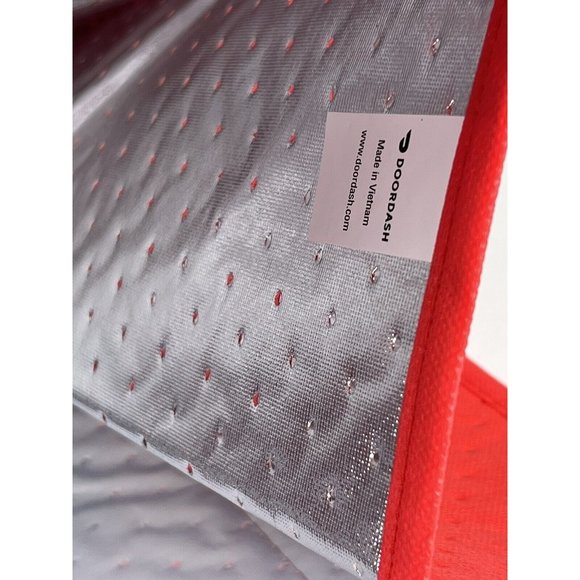 Doordash Insulated Red Thermal Food Tote w/ Zipper Food Delivery Shopping Bag - Picture 7 of 9